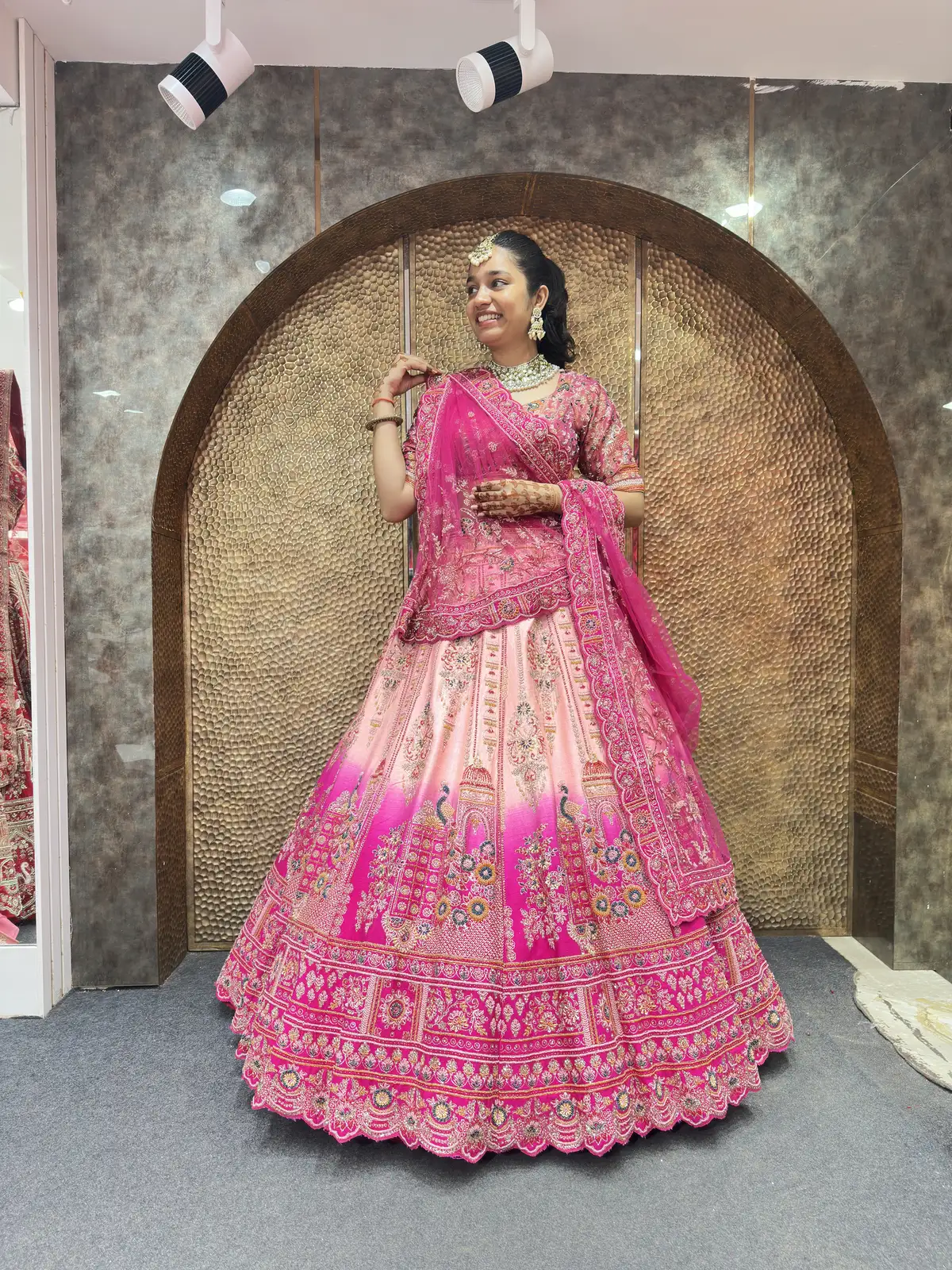 Ombre Bridal Lehenga with Handwork